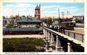 Postcard Lehigh Valley Railroad Station in Allentown, Pennsylvania