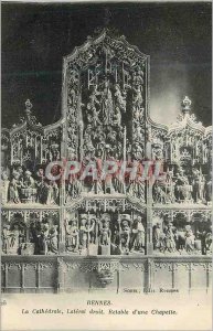 Postcard Old Rennes Cathedrale Lateral Right Altarpiece of Chapel