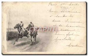 Old Postcard Equestrian Horse Jockey