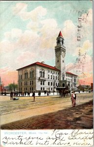 Tucks 1057 City Hall, Worcester MA c1906 Undivided Back Vintage Postcard I60