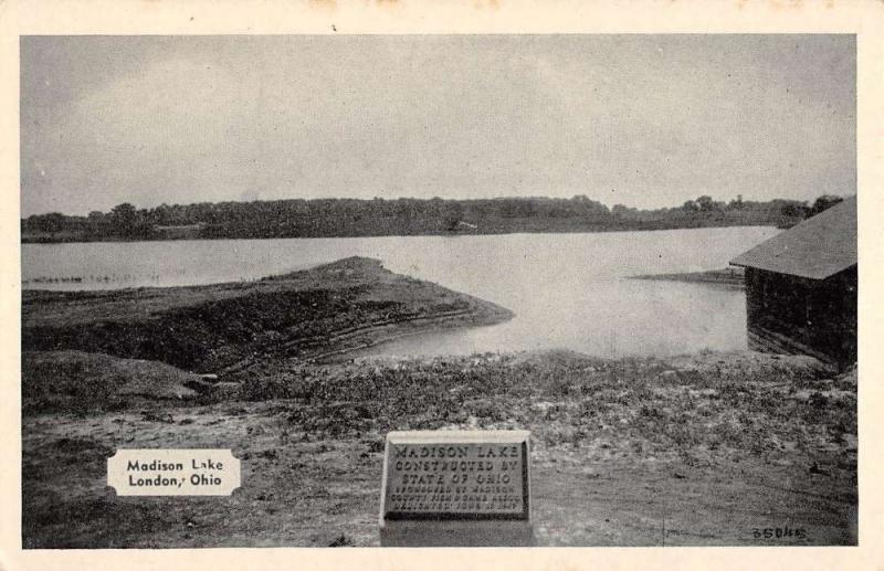 London Ohio Madison Lake Waterfront Antique Postcard K81009