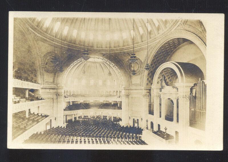 RPPC BOSTON MASSACHUSETTS MASS. CHURCH INTERIOR REAL PHOTO POSTCARD