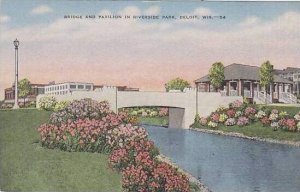 Wisconsin Beloit Bridge & Pavilion In Riverside Park