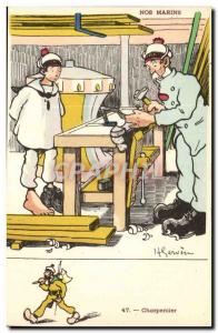Our Sailors Post-Carpenter-boat-card Old Illustrator Gervese