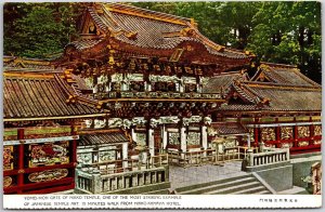 Yomie-Mon Gate Of Nikko Temple Japanese Temple Art From Nikko-Kanaya Postcard