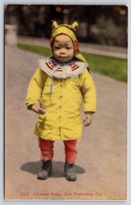 San Francisco California~China Town~Chinese Baby~Cute Hat w/ Ears~c1910 Postcard