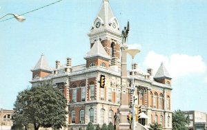 Princeton, IN Indiana  GIBSON COUNTY COURT HOUSE~Civil War Monument  Postcard