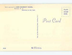 Unused Pre-1980 DUKE UNIVERSITY GATE TO CHAPEL Durham North Carolina NC A6356