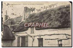 Old Postcard Foret De Rambouillet Hallali On A Roof A Gambaiseuil Hunting Dogs