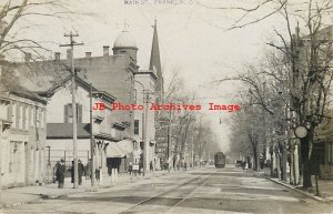 OH, Franklin, Ohio, RPPC, Main Street, Business Section, Photo