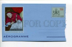 292670 VATICAN 1987 year aerogramme S.Alfonso Old folding postal COVER