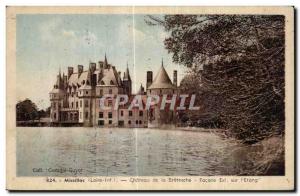 Old Postcard Missillac Loire Inf Chateau Bretesche Facade Is on pond