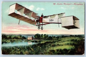 1910 M. Santos Dumont's Aeroplane Aviation Seattle Washington WA Postcard