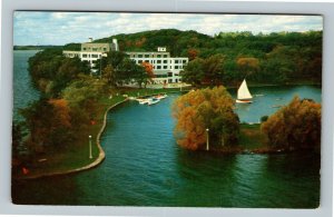 Green Lake WI, American Baptist Assembly, Aerial View, Wisconsin Chrome Postcard