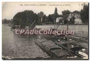 Old Postcard Boulogne sur Seine Banks of the Seine