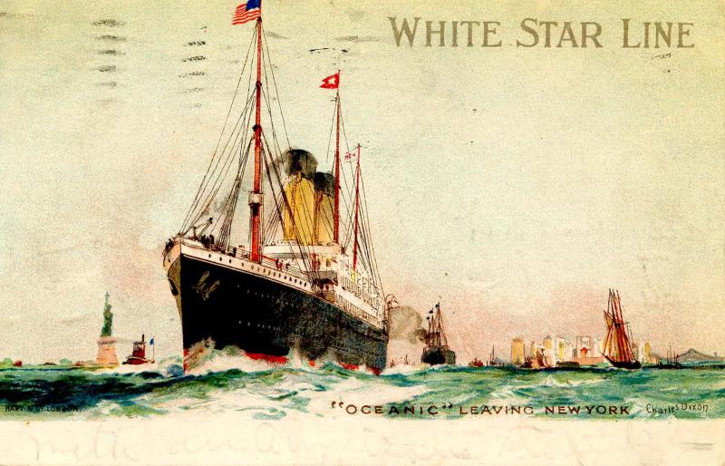 White Star Line - Oceanic.   Artist: Charles Dixon