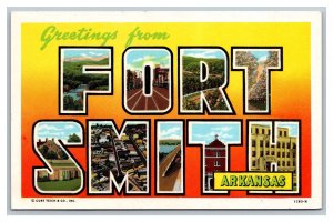 Curt Teich Large Letter Greetings From Fort Smith Arkansas 1951 Postcard