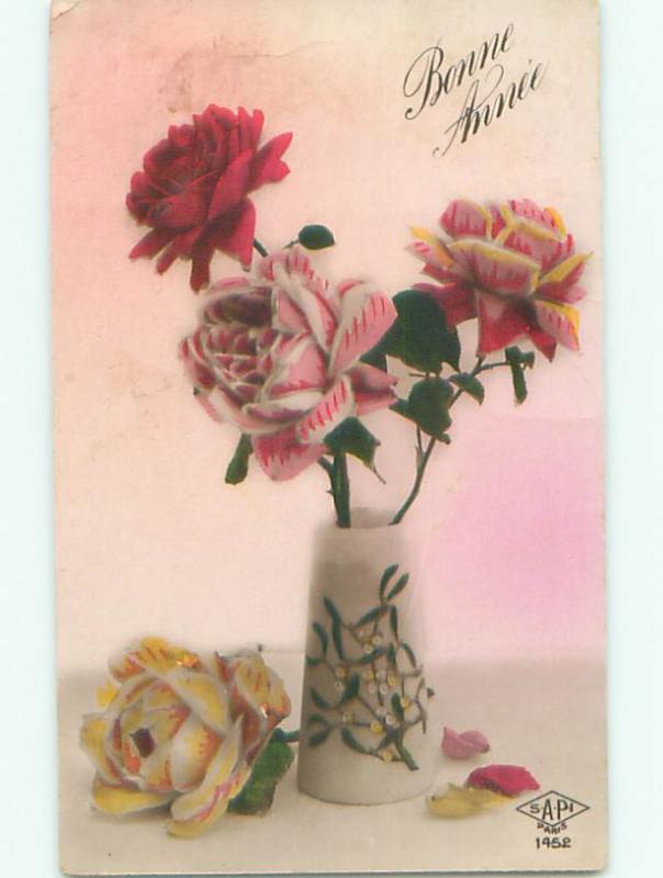 tinted rppc c1910 BEAUTIFUL FLOWERS AC9240