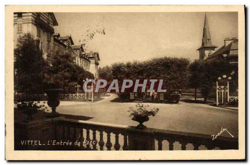 Old Postcard Vittel The Entree Du Parc
