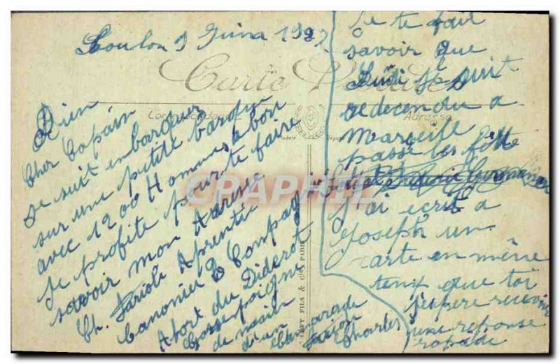 Old Postcard The Lightning War Ship