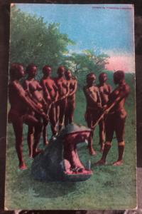 Mint Africa PPC Picture Postcard Natives Kill A Hippopotamus