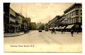 NY - Geneva. Exchange Street circa 1905. RPO- Geneva & Na…? Railroad