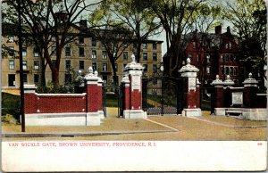 Vtg 1900s Van Wickle Gate Brown University Providence Rhode Island RI Postcard