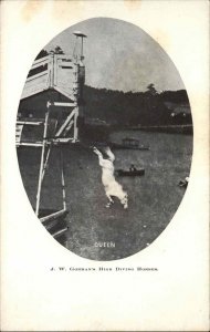 Gorman's High Divign Horses Diving Horse c1910 Vintage Postcard