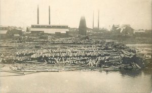 Postcard RPPC Photo View of Gladstone Saw Mill Cooperage 23-572