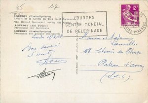 France Lourdes the blessed sacrement leaving the grotto procession