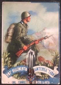 Mint Fascist Italy picture postcard WW2 Taro Infantry the heart over half