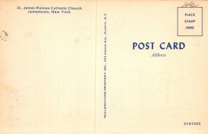 VINTAGE STANDARD SIZE POSTCARD ST. JAMES ROMAN CATHOLIC CHURCH JAMESTOWN NY