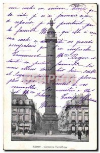 Postcard Old Paris Vendome Column