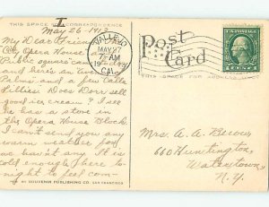 Divided-back AVENUE OF PALM TREES Postmarked Vallejo California CA AD7709