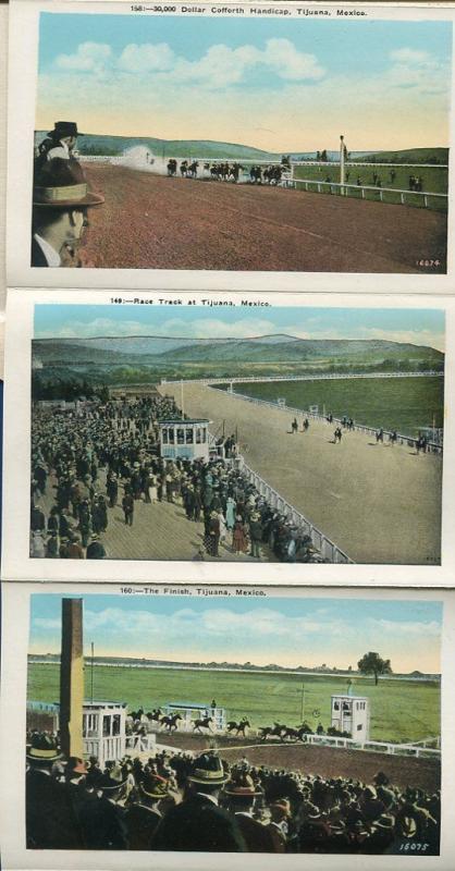 Tijuana Mexico Casino monte Carlo Sunset Inn Race Track postcard folder  