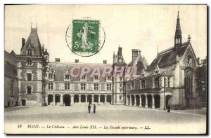 Old Postcard Blois Chateau Louis XII Wing inner Facade