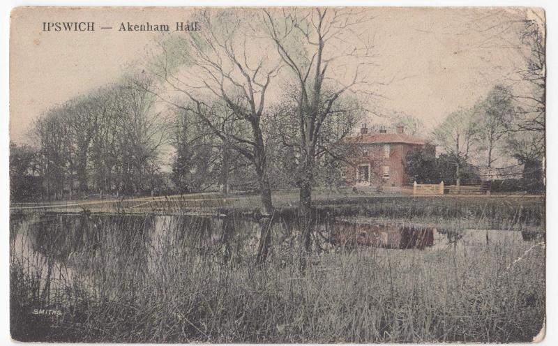 Suffolk; Ipswich, Akenham Hall PPC Unposted, c 1910's,  