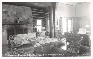 C52/ Robbinsville North Carolina NC RPPC Postcard c50s LOUNGE Snowbird Mt Lodge