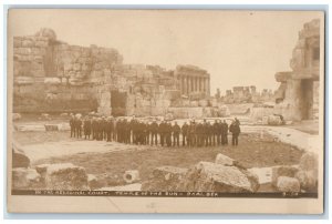 Temple Of The Sun Baalbek USS Pittsburg Soldiers Turkey RPPC Photo Postcard