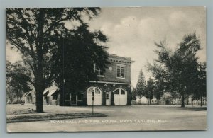 MAY'S LANDING NJ FIRE HOUSE & TOWN HALL VINTAGE POSTCARD