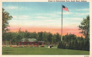 Scene In Pottawatomi Park South Bend Indiana IND Vintage Postcard 1930's