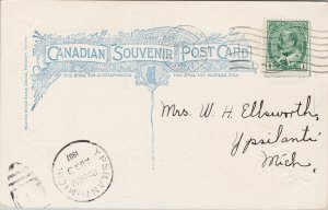 Victoria Avenue Windsor Ontario ON Patriotic Flag c1907 Postcard F35