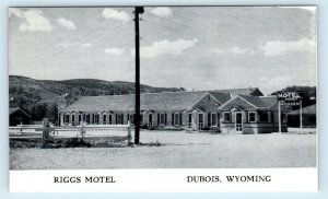 DUBOIS, WY Wyoming ~ RIGGS MOTEL ~ c1950s  Roadside Fremont County Postcard