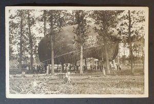 Mint Vintage Zeppelin Dirigible Balloon on the Rise Real Picture Postcard