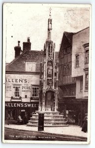 1918 THE BUTTER CROSS CITY OF WINCHESTER UK ALLEN'S SWEETS  POSTCARD P2733