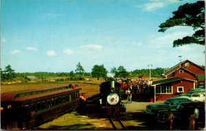 Vtg South Carver MA Edaville Railroad Station Steam Train Depot Special Postcard