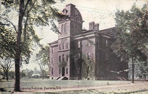 Young School, Aurora, Illinois Postmarked Ukiah, Oregon 1909 Vintage Postcard