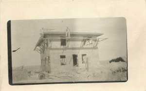 RPPC Postcard Men on Scaffolding Constuction unknown US Location