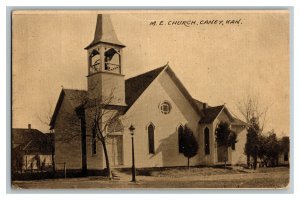1914 Postcard M. E. Church Caney Kan. Kansas Vintage Standard View Card 