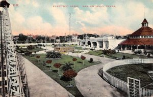 San Antonio Texas Electric Park,  Color Lithograph Vintage Postcard U7897